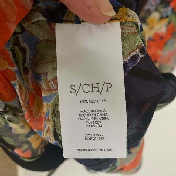 Cabi Blue Sheer Floral Button Down Blouse Top - Picture 10 of 11